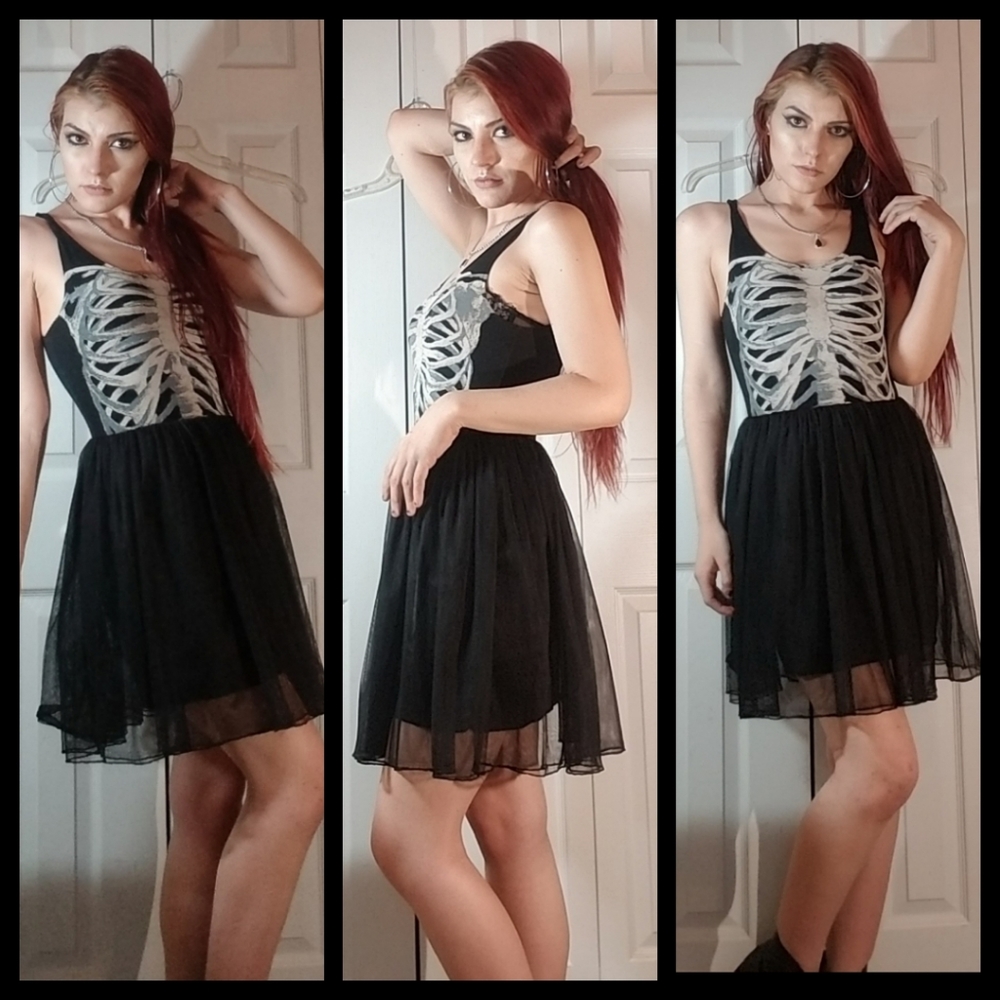 Skeleton Tulle Minidress